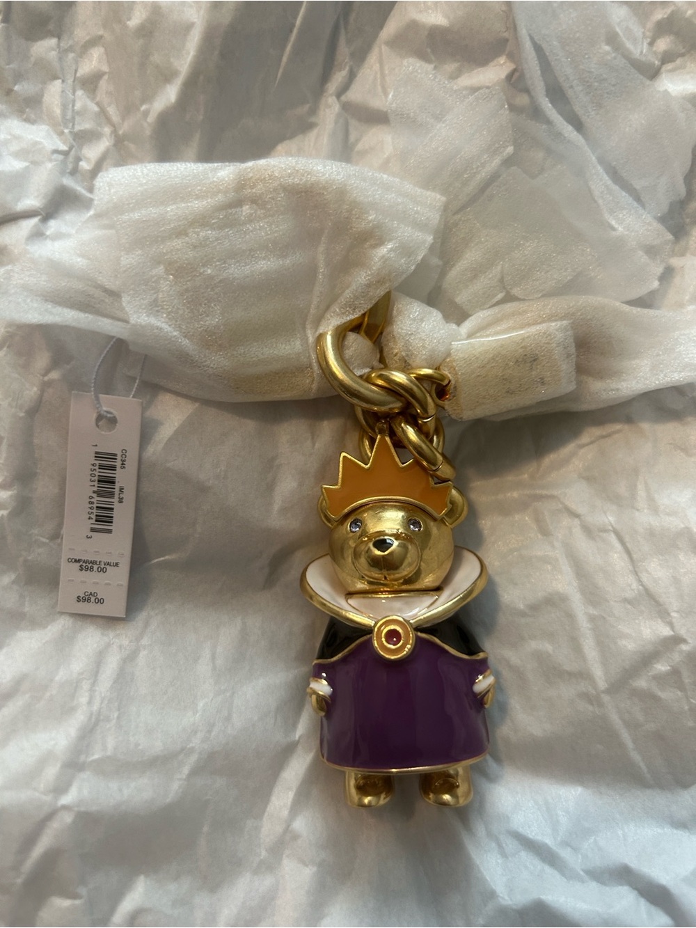 Coach evil queen Gold-Tone Bear Keychain Charm